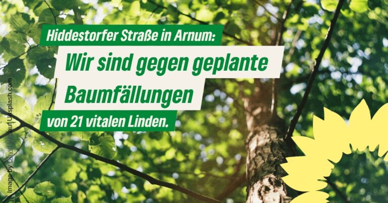 Protest gegen geplante Baumfällungen an der Hiddestorfer Straße in Arnum